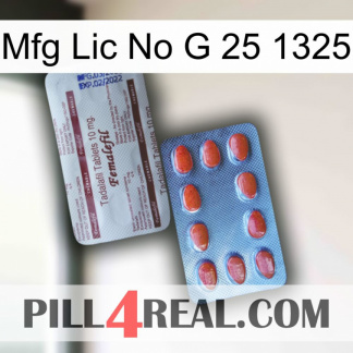 Mfg Lic No G 25 1325 36